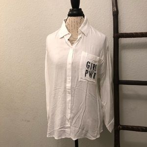 💥LAST CHANCE💥 NWT GIRL PWR Button Down Tunic Shirt